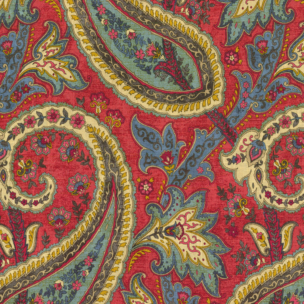 Plumtree Paisley Jewel 750561 by Williamsburg Fabric - 55%Linen 45%Cotton CHINA 27000 Horizontal: 13.5 and Vertical: 27 54 - Fabric Carolina -