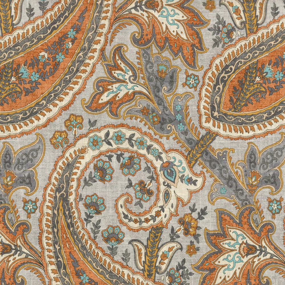 PLUMTREE PAISLEY PERSIMMON 750562 by Williamsburg Fabric - 100% Spun Polyester Duck 27000 Horizontal: 13.5 and Vertical: 27 54 - Fabric Carolina -