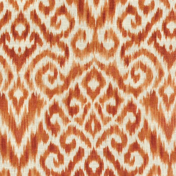 Thompson Ikat Persimmon 750572 by Williamsburg Fabric - 42% Cotton 32% Linen 26% Rayon N/A Horizontal: 6.75 and Vertical: 27 54 - Fabric Carolina -
