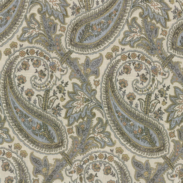 Plumtree Paisley/ Platinum 750610 by Williamsburg Fabric - 100%Cotton CHINA Horizontal: 13.5 and Vertical: 27 54 - Fabric Carolina -