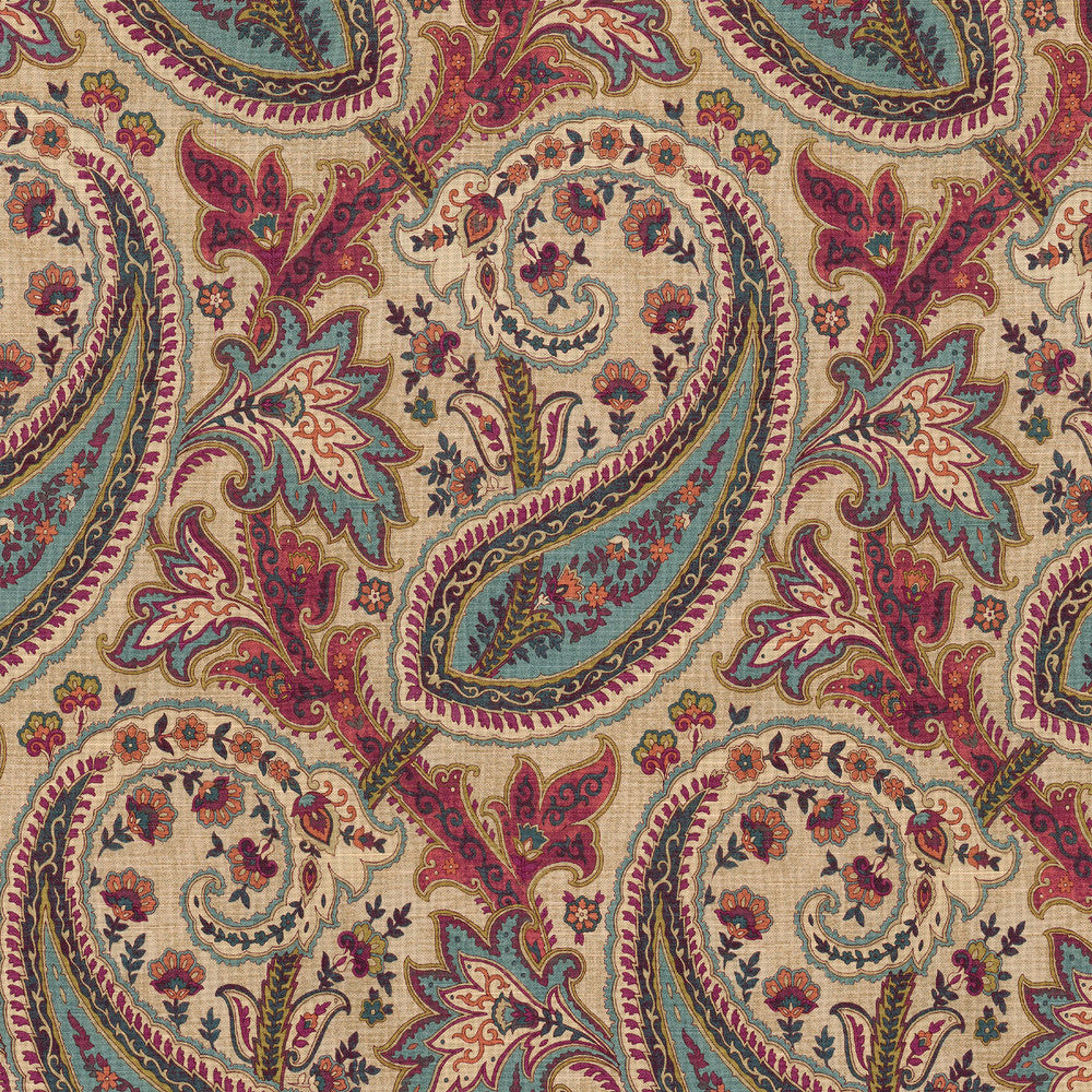 Plumtree Paisley/Devon Current 750612 by Williamsburg Fabric - 100% Spun Polyester Duck Horizontal: 13.5 and Vertical: 27 54 - Fabric Carolina -