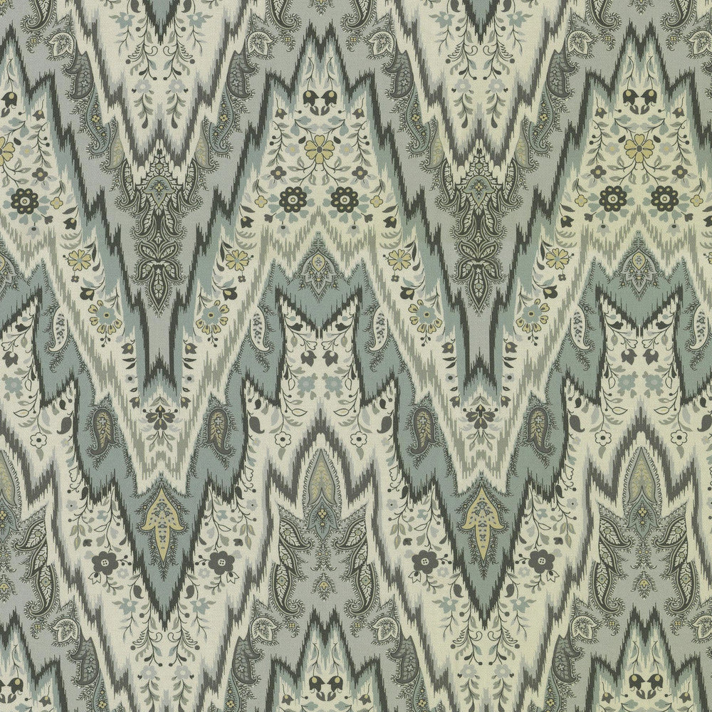Bray Flamestitch Mineral 750692 by Williamsburg Fabric - 100% Cotton PERU Horizontal: 13.5 and Vertical: 12.6 54 - Fabric Carolina -