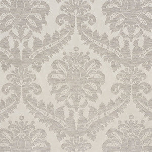 Crawford Damask Platinum 75150 by Schumacher Fabric