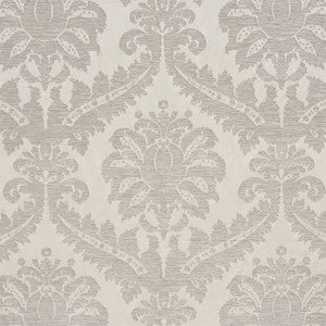 Crawford Damask Platinum 75150 by Schumacher Fabric