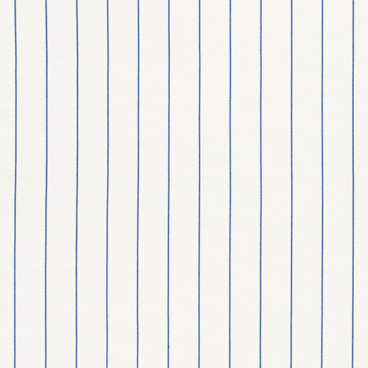 Cavett Stripe Blue 75250 by Schumacher Designer Fabric Chambray 100% Cotton - Horizontal: 2.75 and Vertical: - 54 - Swanky Fabrics -