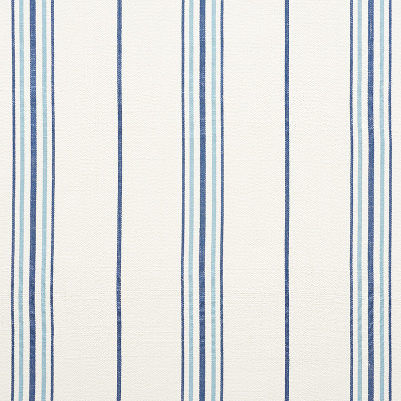 Scarset Stripe Blues 75260 by Schumacher Designer Fabric CHAMBRAY COTTON 100% INDIA MARTINDALE 41,000 </p><p>Repeat: Horizontal: 10 3/4" (27CM) and Vertical: 56.25 - Swanky Fabrics -