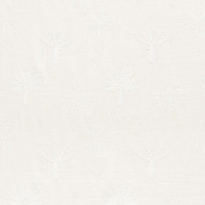 Palmetto Beach Embroidery Ivory 75302 by Schumacher Fabric