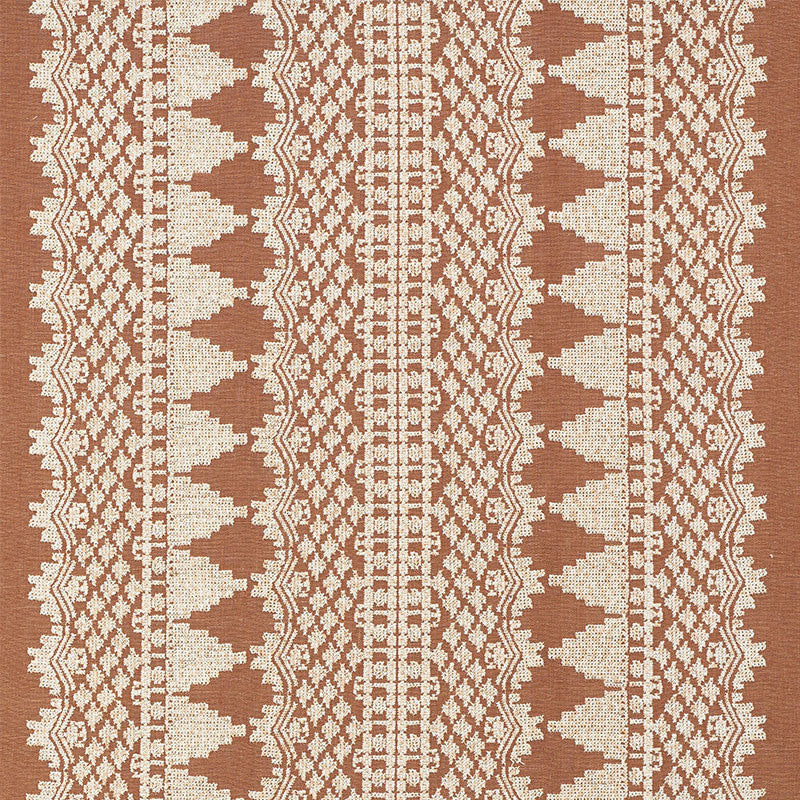 Wentworth Embroidery Rust 75470 by Schumacher Fabric NEW TRADITIONAL LINEN 50% COTTON 50% INDIA </p><p>Repeat: Horizontal: 26" (66CM) and Vertical: 2 1/4" (6CM) 55 - Fabric Carolina -