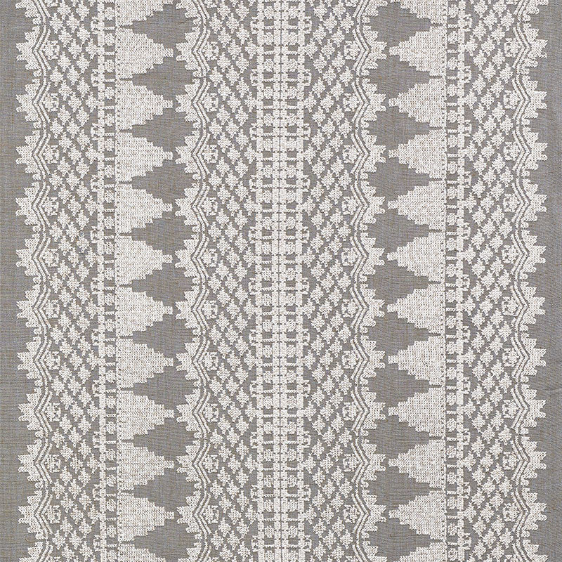 Wentworth Embroidery Haze 75471 by Schumacher Designer Fabric NEW TRADITIONAL LINEN 50% COTTON 50% INDIA </p><p>Repeat: Horizontal: 26" (66CM) and Vertical: 2 1/4" (6CM) 55 - Swanky Fabrics -