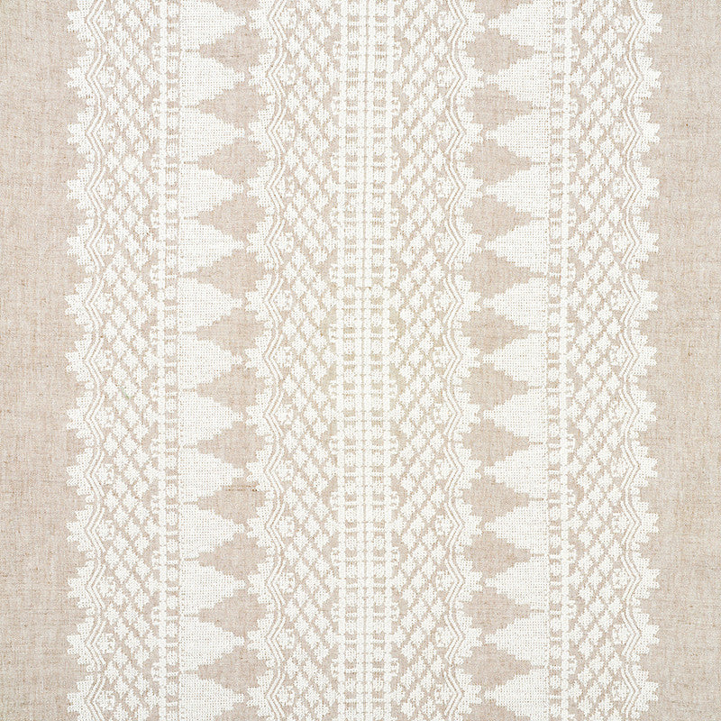 Wentworth Embroidery Natural 75472 by Schumacher Designer Fabric NEW TRADITIONAL II LINEN 50% COTTON 50% INDIA </p><p>Repeat: Horizontal: 25 5/8" (65CM) and Vertical: 2 1/8" (5CM) 55 - Swanky Fabrics -