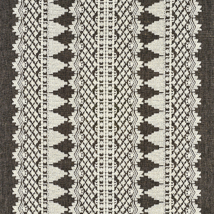 Wentworth Embroidery Carbon 75474 by Schumacher Designer Fabric NEW TRADITIONAL II LINEN 50% COTTON 50% INDIA </p><p>Repeat: Horizontal: 25 5/8" (65CM) and Vertical: 2 1/8" (5CM) 55 - Swanky Fabrics -