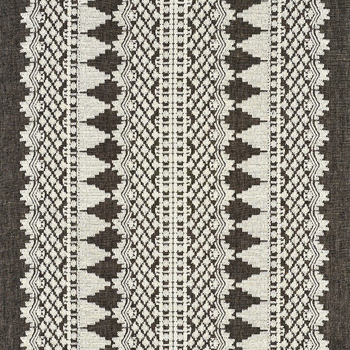 Wentworth Embroidery Carbon 75474 by Schumacher Fabric NEW TRADITIONAL II See Sample INDIA - </p><p>Repeat: Horizontal: 25 5/8" (65CM) and Vertical: 2 1/8" (5CM) 55" (140CM) - Fabric Carolina -