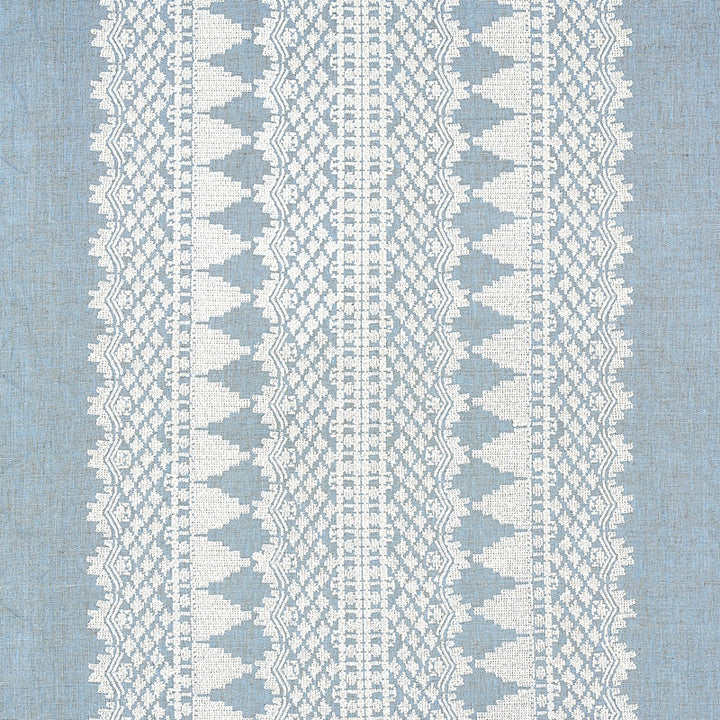 Wentworth Embroidery Chambray 75475 by Schumacher Fabric RHAPSODY IN BLUE LINEN 50% COTTON 50% INDIA </p><p>Repeat: Horizontal: 26 1/2" (67CM) and Vertical: 2 1/4" (6CM) 53 - Fabric Carolina -