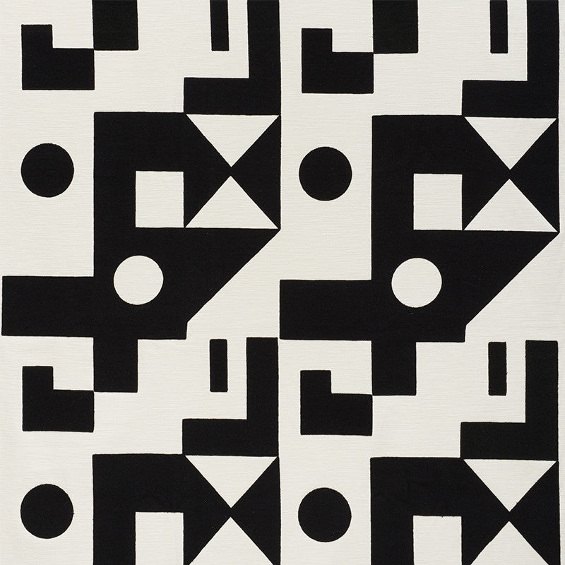 Binary Embroidery Black 75690 by Schumacher Fabric PORTER TELEO See Sample INDIA - </p><p>Repeat: Horizontal: 25" (64CM) and Vertical: 30 1/2" (77CM) 50" (127CM) - Fabric Carolina -