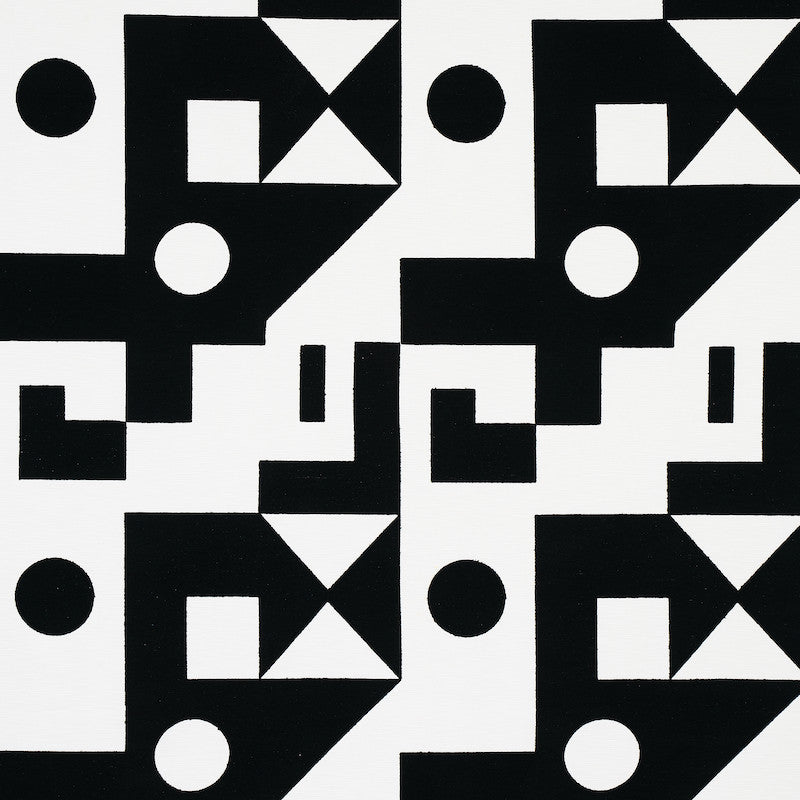 Binary Embroidery Black 75690 by Schumacher Fabric PORTER TELEO COTTON 65% ACRYLIC 35% INDIA </p><p>Repeat: Horizontal: 25" (64CM) and Vertical: 30 1/2" (77CM) 50 - Fabric Carolina -