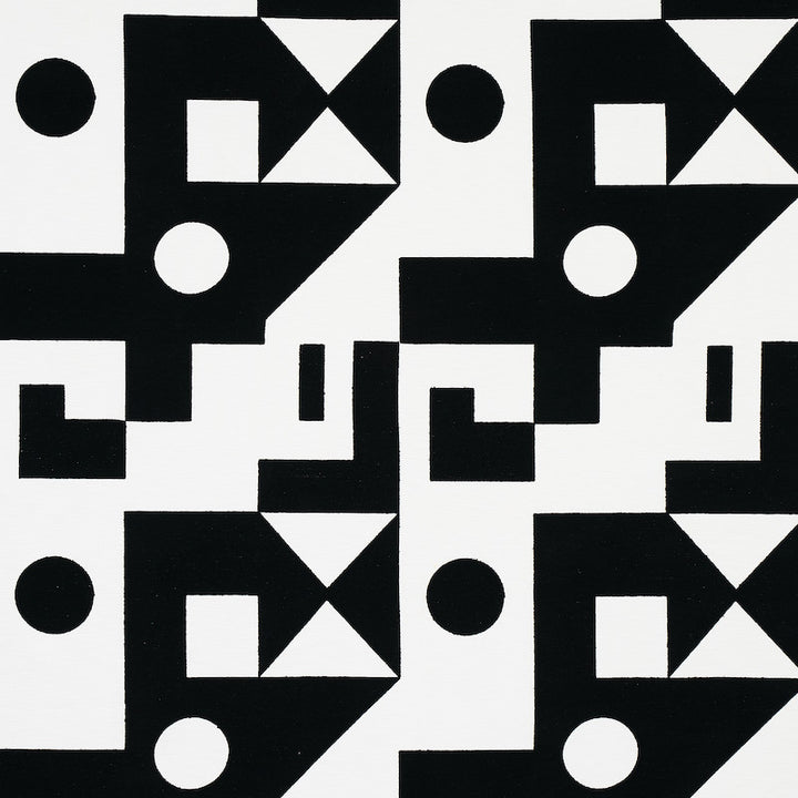 Binary Embroidery Black 75690 by Schumacher Fabric PORTER TELEO COTTON 65% ACRYLIC 35% INDIA </p><p>Repeat: Horizontal: 25" (64CM) and Vertical: 30 1/2" (77CM) 50 - Fabric Carolina -