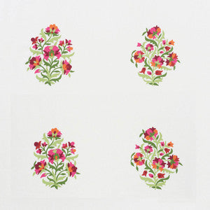 Antalya Medallion Embroidery Garnet 75741 by Schumacher Fabric