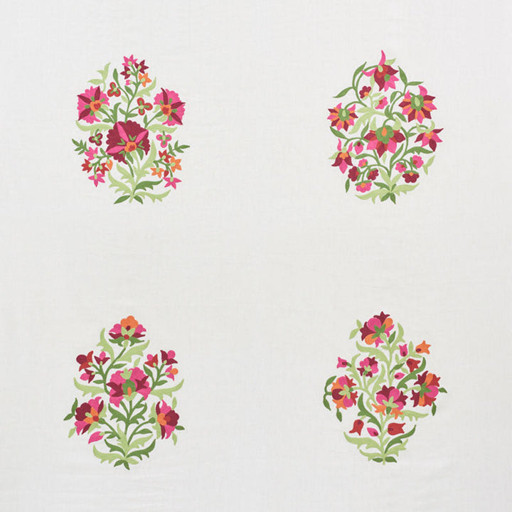Antalya Medallion Embroidery Garnet 75741 by Schumacher Designer Fabric OTTOMAN CHIC See Sample INDIA - </p><p>Repeat: Horizontal: 56" (142CM) and Vertical: 52 1/2" (133CM) 56" (142CM) - Swanky Fabrics -