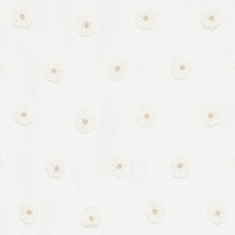 Button Flower Sheer Ivory 75750 by Schumacher Designer Fabric NATURAL SHEERS LINEN 100% INDIA </p><p>Repeat: Horizontal: 6 1/2" (17CM) and Vertical: 10" (25CM) 54 - Swanky Fabrics -