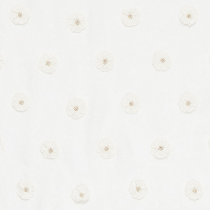 Button Flower Sheer Ivory 75750 by Schumacher Fabric NATURAL SHEERS See Sample INDIA - </p><p>Repeat: Horizontal: 6 1/2" (17CM) and Vertical: 10" (25CM) 54" (137CM) - Fabric Carolina -