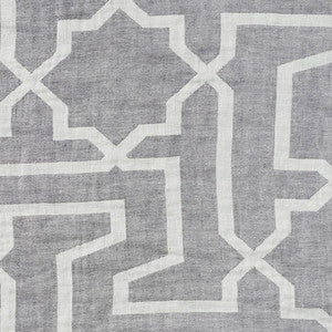 Arabesque Maze Sheer Grey 75870 by Schumacher Fabric