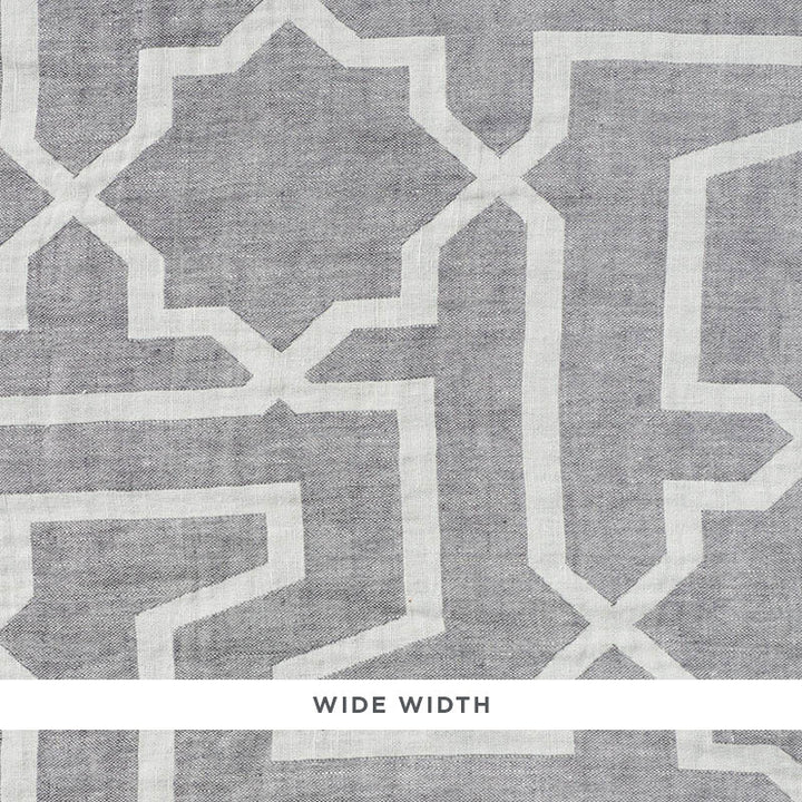 Arabesque Maze Sheer Grey 75870 by Schumacher Fabric PATTERNED SHEERS & CASEMENTS LINEN 100% SPAIN </p><p>Repeat: Horizontal: 14 7/8" (38CM) and Vertical: 17 3/4" (45CM) 116.5 - Fabric Carolina -