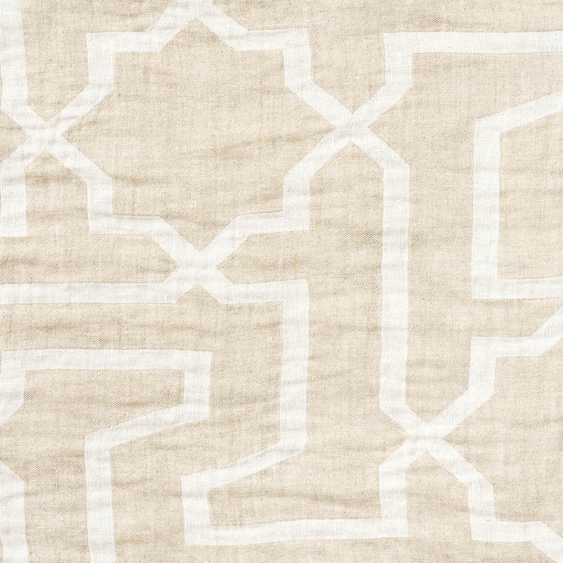 Arabesque Maze Sheer Natural 75871 by Schumacher Fabric Patterned-Sheers-Casements 100% Linen - Horizontal: 14.875 and Vertical: 17.75 116.5 - Fabric Carolina -