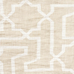 Arabesque Maze Sheer Natural 75871 by Schumacher Fabric