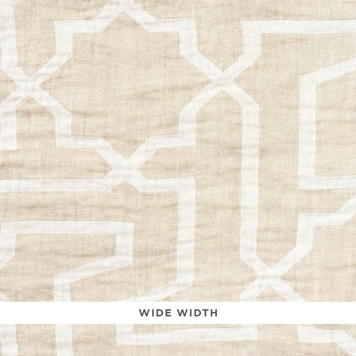 Arabesque Maze Sheer Natural 75871 by Schumacher Fabric PATTERNED SHEERS & CASEMENTS LINEN 100% SPAIN </p><p>Repeat: Horizontal: 14 7/8" (38CM) and Vertical: 17 3/4" (45CM) 116.5 - Fabric Carolina -
