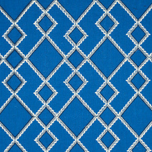 Branson Embroidery Blue 75891 by Schumacher Fabric