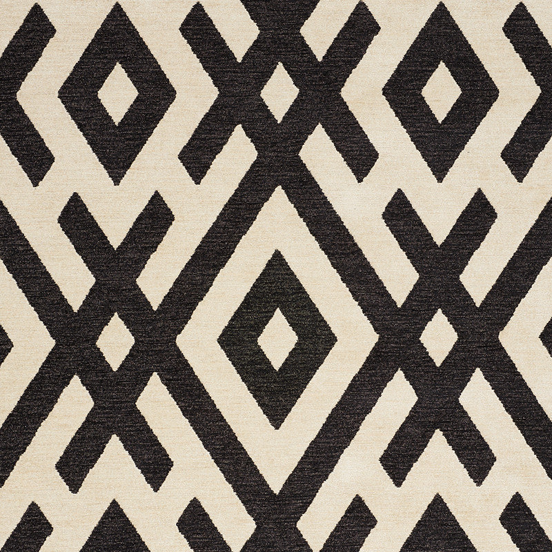 Equix Black 76020 by Schumacher Designer Fabric CLUB CAVALIER See Sample ITALY - </p><p>Repeat: Horizontal: 14" (36CM) and Vertical: 21 1/4" (54CM) 55" (140CM) - Swanky Fabrics -