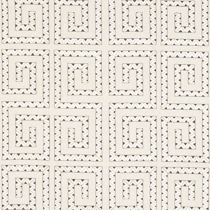 Prado Embroidery Graphite 76070 by Schumacher Fabric CLUB CAVALIER See Sample INDIA - </p><p>Repeat: Horizontal: 12" (30CM) and Vertical: 14 1/2" (37CM) 52" (132CM) - Fabric Carolina -