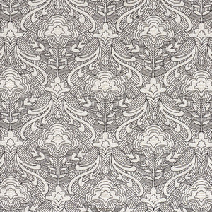 Hendrix Embroidery Black 76162 by Schumacher Fabric