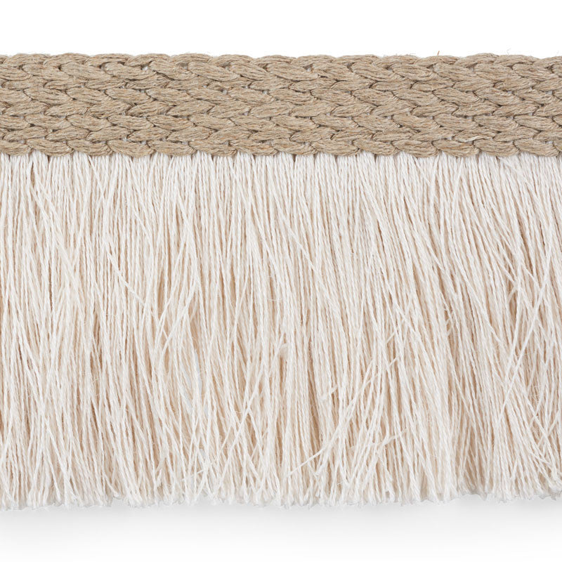 Braided Linen Fringe Ivory 76264 by Schumacher Trim FREE SPIRIT See Sample BELGIUM - </p><p>Repeat: Horizontal: 1/2" (1CM) and Vertical: - 5" (13CM) - Fabric Carolina -