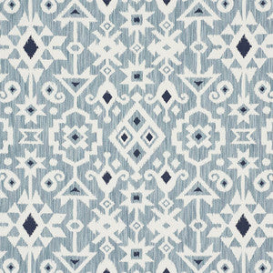 Crusoe Ikat Sky 76521 by Schumacher Fabric
