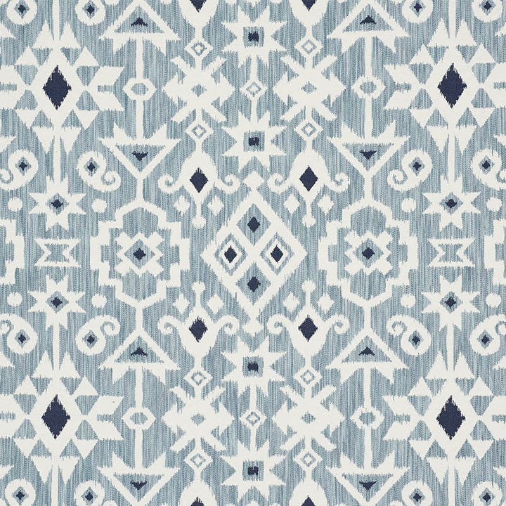 Crusoe Ikat Sky 76521 by Schumacher Fabric WORLD VIEW COTTON 65% VISCOSE 35% ITALY MARTINDALE 14,000 </p><p>Repeat: Horizontal: 28" (71CM) and Vertical: 23 1/2" (60CM) 55.875 - Fabric Carolina -