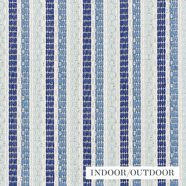 Barbary Stripe Blue 76641 by Schumacher Fabric Indooroutdoor-Linen 78% Linen, 22% Acrylic - Horizontal: 3.5 and Vertical: 2.875 55 - Fabric Carolina -
