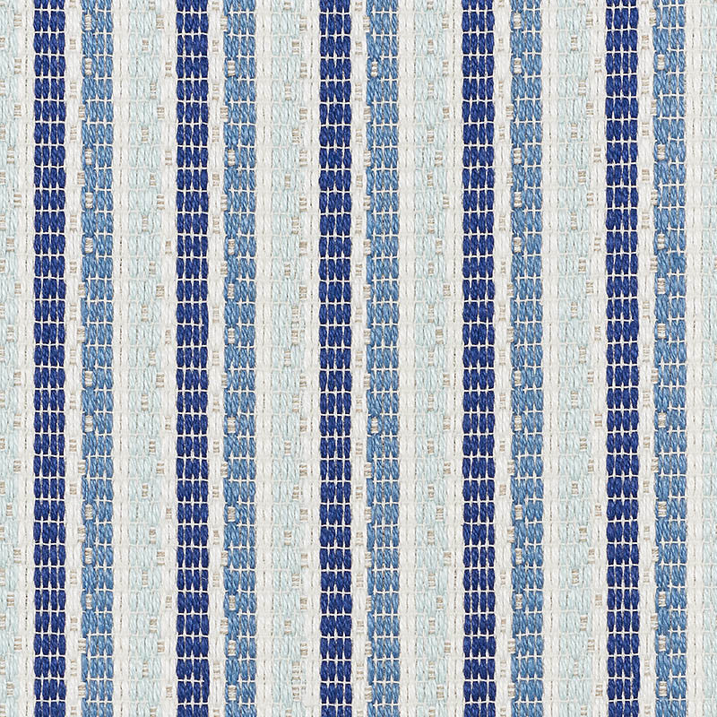 Barbary Stripe Blue 76641 by Schumacher Fabric INDOOR/OUTDOOR LINEN LINEN 78% ACRYLIC 22% FRANCE </p><p>Repeat: Horizontal: 3 1/2" (9CM) and Vertical: 2 7/8" (7CM) 55 - Fabric Carolina -