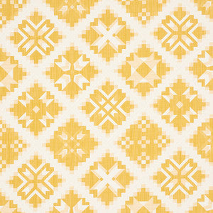 Tristan Patchwork Yellow 76762 by Schumacher Fabric