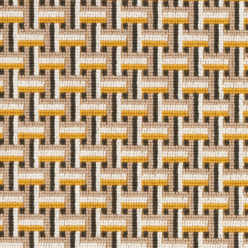 Saxon Epingle Ochre 76972 by Schumacher Fabric CLASSIC WOVENS II See Sample BELGIUM - </p><p>Repeat: Horizontal: 1 1/8" (3CM) and Vertical: 1 1/2" (4CM) 54" (134CM) - Fabric Carolina -