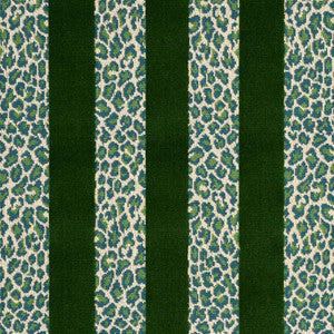 Guepard Stripe Velvet Emerald 77141 by Schumacher Fabric