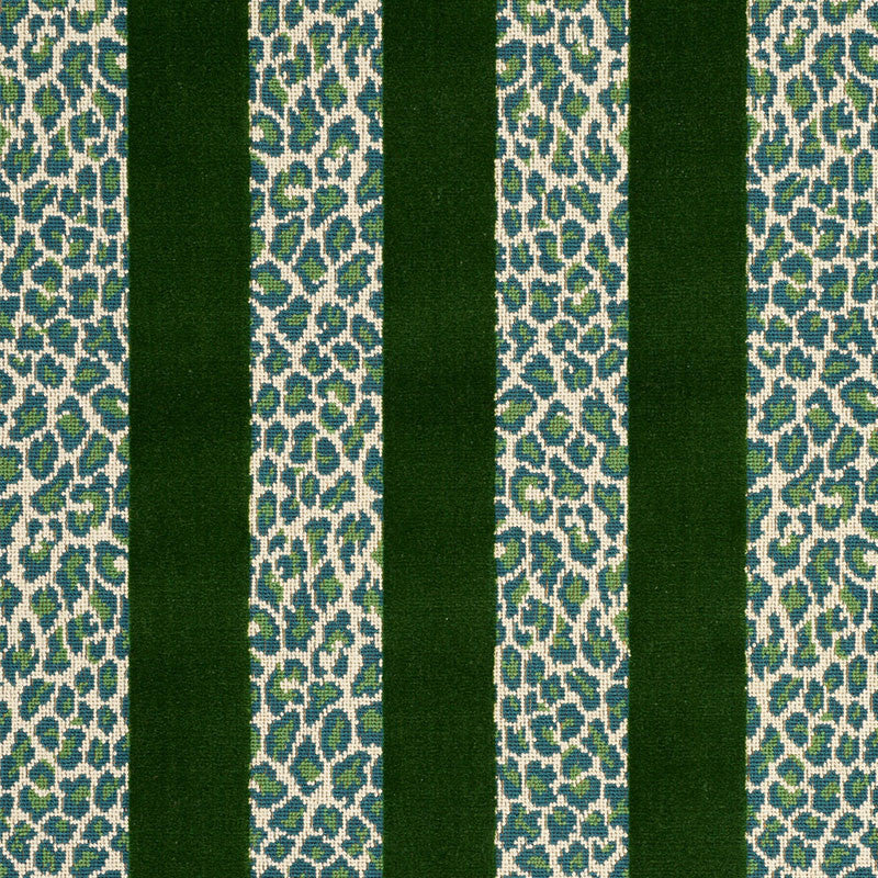 Guepard Stripe Velvet Emerald 77141 by Schumacher Fabric Schumacher Fabric Guepard Stripe Velvet Emerald 77141Fabric COTTON 90% BELGIUM </p><p>Repeat: H: 13 1/2" , V: 8 7/8" 54 - Fabric Carolina -