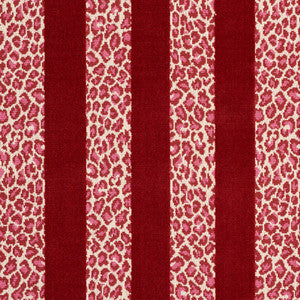 Guepard Stripe Velvet Red 77143 by Schumacher Fabric
