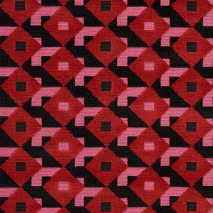 Dazzle Ship Velvet Pink & Black 77240 by Schumacher Fabric