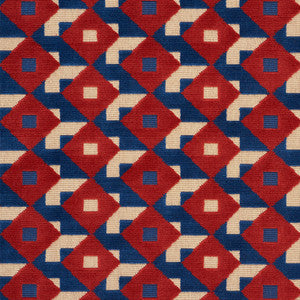 Dazzle Ship Velvet Blue & Red 77241 by Schumacher Fabric