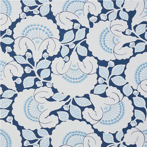 Jackie Applique Embroidery Blue 77301 by Schumacher Fabric