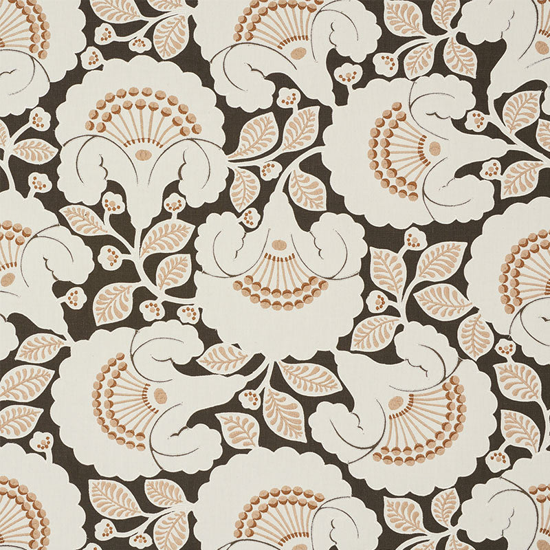 Jackie Applique Embroidery Cinder 77302 by Schumacher Designer Fabric WALLFLOWERS LINEN 70% COTTON 20% INDIA </p><p>Repeat: Horizontal: 25 3/8" (64CM) and Vertical: 23 1/2" (60CM) 50.75 - Swanky Fabrics -