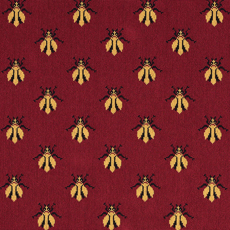 Bee Epingle Red 77410 by Schumacher Fabric Schumacher Fabric Bee Epingle Red 77410Fabric COTTON 91% BELGIUM </p><p>Repeat: H: HORZ. 4 1/2" (11CM) , V: VERT. 4" (10CM) 54 - Fabric Carolina -