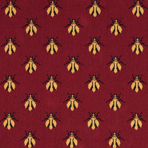 Bee Epingle Red 77410 by Schumacher Fabric