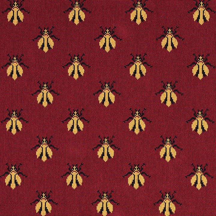 Bee Epingle Red 77410 by Schumacher Fabric CUT & PATTERNED VELVETS COTTON 91% POLYESTER 9% BELGIUM </p><p>Repeat: Horizontal: 4 1/2" (11CM) and Vertical: 4" (10CM) 54 - Fabric Carolina -